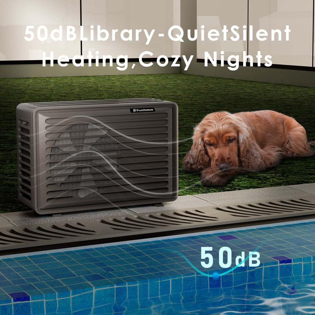POOLTOHOT 58,000 BTU Inverter Swimming Pool Heat Pump, Electric Pool Heater for Above Ground & Inground Pools up to 18,000 Gallons, Smart WiFi Control, IPX4 Waterproof, 220V