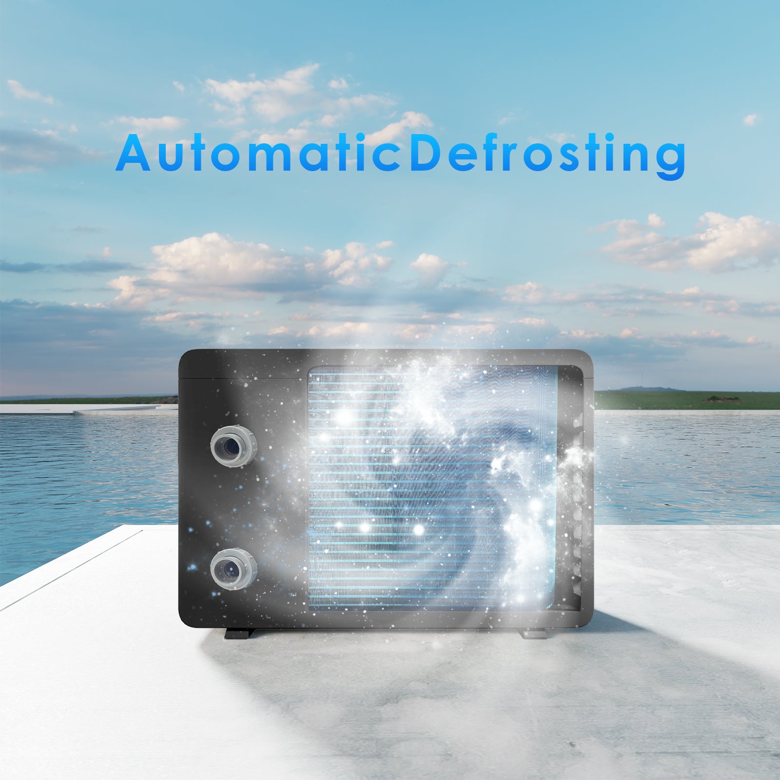 90,000 BTU Inverter Swimming Pool Heat Pump, Electric Pool Heater for Above Ground Pools, Inground Pools & Spas up to 24,000 Gallons, Smart WiFi Control, IPX4 Waterproof, 220V